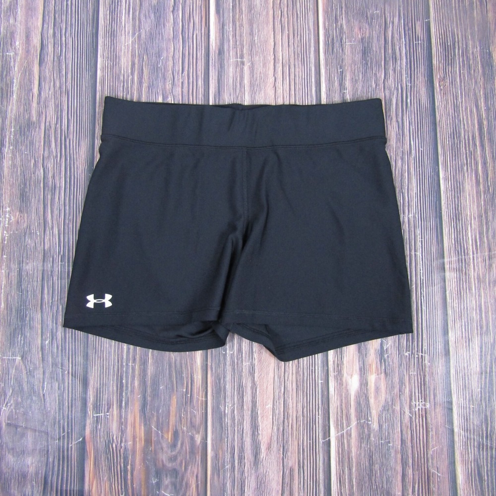 Under Armour Compression Shorts Womens XL Black HeatGear 4in Inseam 1351243-001